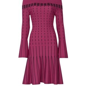 Prabal Gurung Pink Off-Shoulder Bell Sleeve Dress